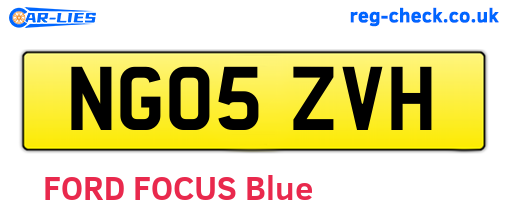 NG05ZVH are the vehicle registration plates.