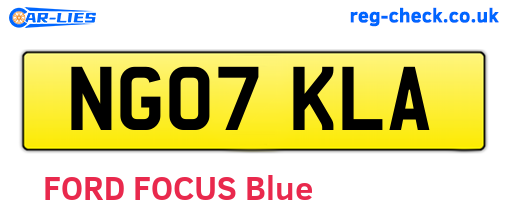 NG07KLA are the vehicle registration plates.