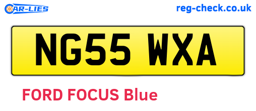 NG55WXA are the vehicle registration plates.