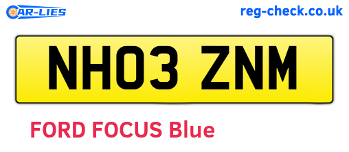 NH03ZNM are the vehicle registration plates.