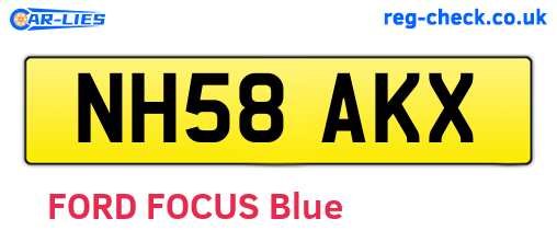 NH58AKX are the vehicle registration plates.