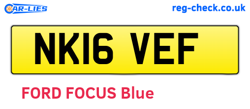 NK16VEF are the vehicle registration plates.