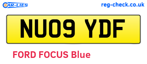 NU09YDF are the vehicle registration plates.