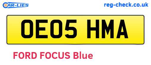 OE05HMA are the vehicle registration plates.