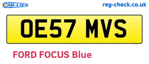 OE57MVS are the vehicle registration plates.