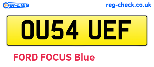 OU54UEF are the vehicle registration plates.