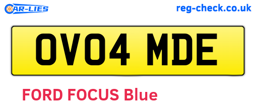 OV04MDE are the vehicle registration plates.