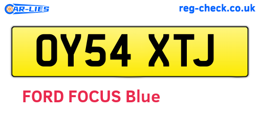 OY54XTJ are the vehicle registration plates.