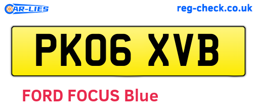 PK06XVB are the vehicle registration plates.