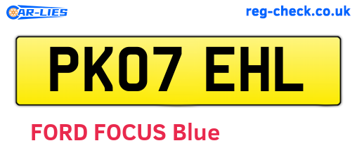 PK07EHL are the vehicle registration plates.