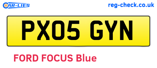 PX05GYN are the vehicle registration plates.