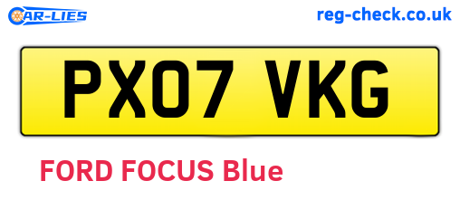 PX07VKG are the vehicle registration plates.