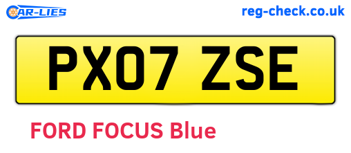 PX07ZSE are the vehicle registration plates.