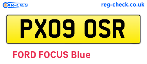 PX09OSR are the vehicle registration plates.