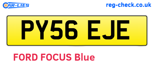 PY56EJE are the vehicle registration plates.