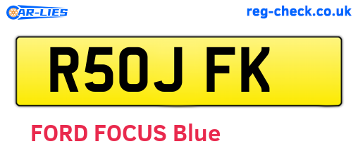 R50JFK are the vehicle registration plates.