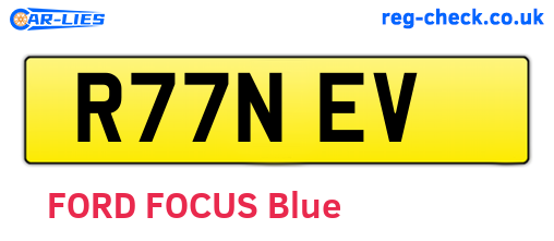 R77NEV are the vehicle registration plates.