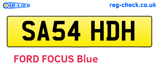 SA54HDH are the vehicle registration plates.
