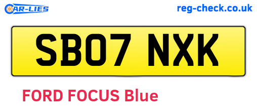 SB07NXK are the vehicle registration plates.