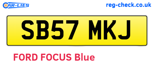 SB57MKJ are the vehicle registration plates.