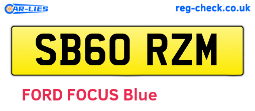SB60RZM are the vehicle registration plates.