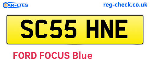 SC55HNE are the vehicle registration plates.