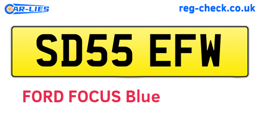 SD55EFW are the vehicle registration plates.