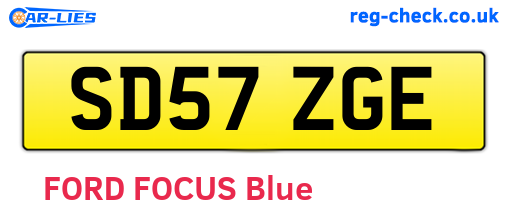 SD57ZGE are the vehicle registration plates.