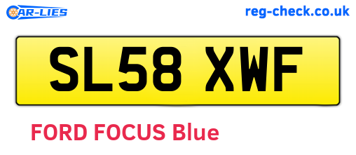 SL58XWF are the vehicle registration plates.