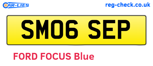 SM06SEP are the vehicle registration plates.