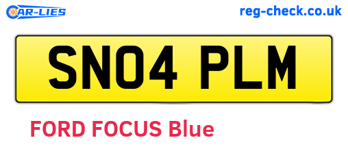 SN04PLM are the vehicle registration plates.