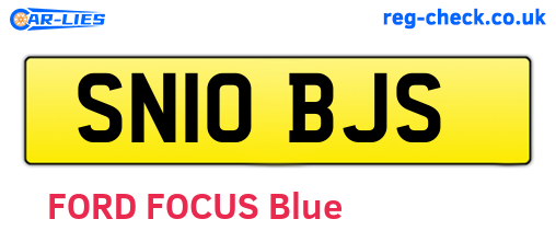 SN10BJS are the vehicle registration plates.