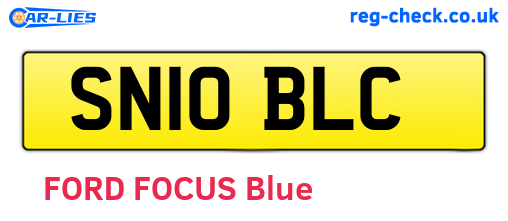 SN10BLC are the vehicle registration plates.