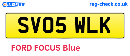 SV05WLK are the vehicle registration plates.