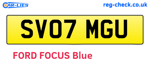SV07MGU are the vehicle registration plates.