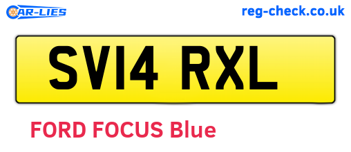 SV14RXL are the vehicle registration plates.