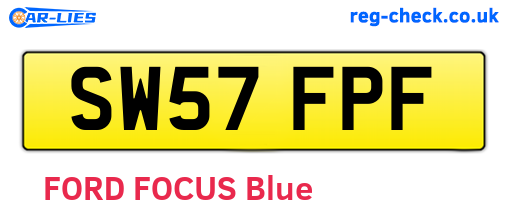 SW57FPF are the vehicle registration plates.