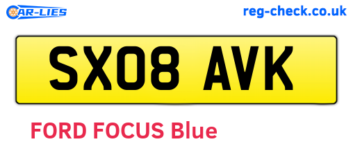 SX08AVK are the vehicle registration plates.