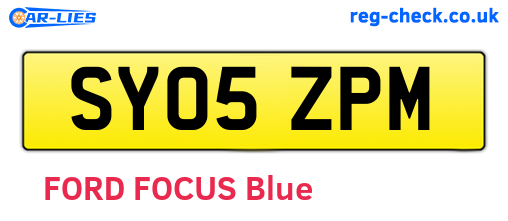 SY05ZPM are the vehicle registration plates.