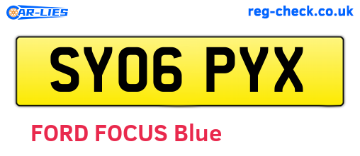 SY06PYX are the vehicle registration plates.
