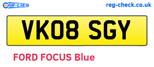VK08SGY are the vehicle registration plates.