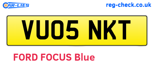 VU05NKT are the vehicle registration plates.