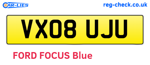 VX08UJU are the vehicle registration plates.