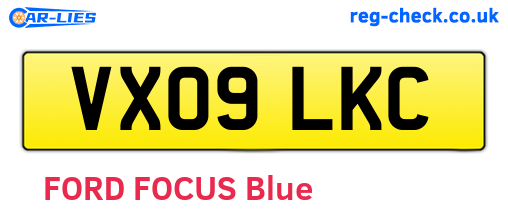 VX09LKC are the vehicle registration plates.