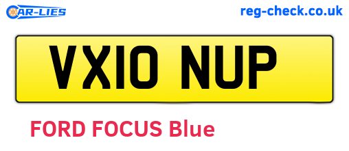 VX10NUP are the vehicle registration plates.