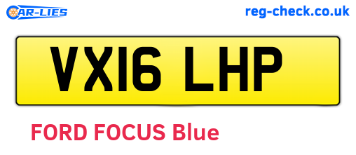 VX16LHP are the vehicle registration plates.