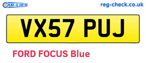 VX57PUJ are the vehicle registration plates.