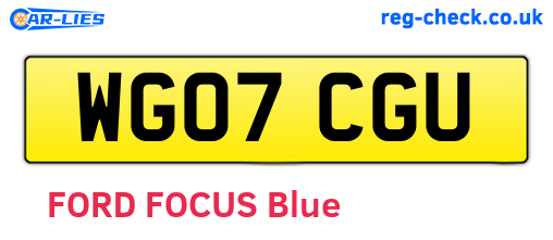 WG07CGU are the vehicle registration plates.
