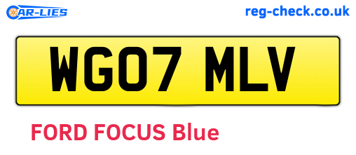 WG07MLV are the vehicle registration plates.