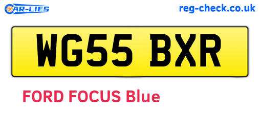 WG55BXR are the vehicle registration plates.